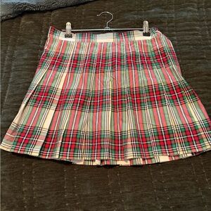 Aerie Plaid A-Line Skirt - Red, Green, Cream